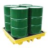 4 Drum Spill Pallet, Low Profile with 4 drums