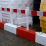 Pack (2) Oak Log Self Weighted Barriers, one red and one white barrier