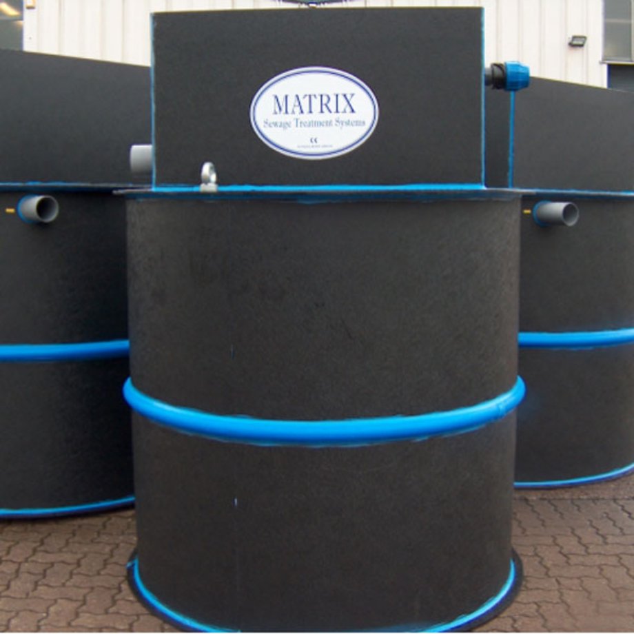6 Person Matrix Sewage Treatment System, Pump Discharge Tanks Direct