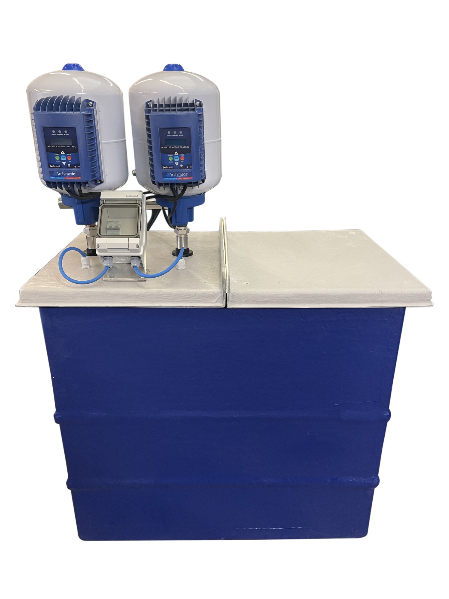 2501 Litre GRP Water Tank with a Twin Pump Booster Set Tanks Direct