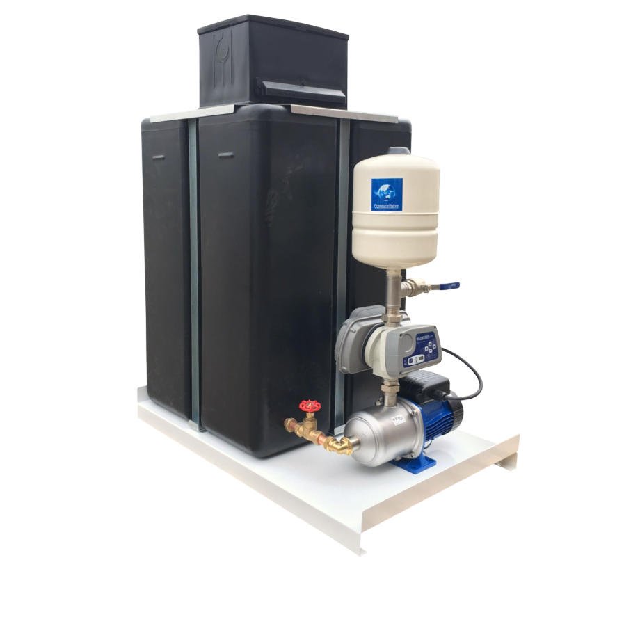 220 Litre Cold Water Tank with a Variable Speed Pump Booster Set Tan