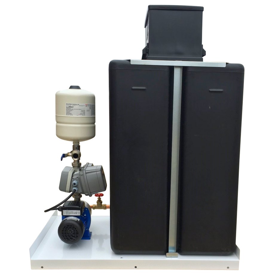 220 Litre Cold Water Tank with a Variable Speed Pump Booster Set Tan