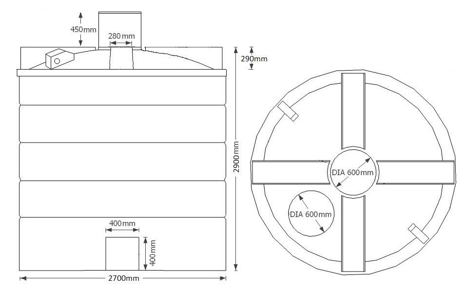 15,000 Litre Underground Potable Water Tank Tanks Direct