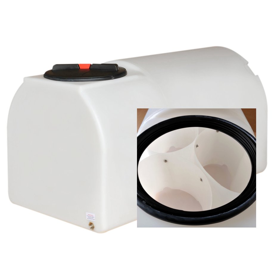 900 Litre Plastic Water Tank, Flat, DShaped, Baffled Tanks Direct