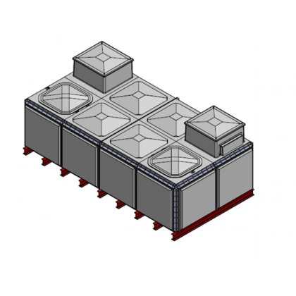 GRP Sectional Divided TIF Airgap Tanks