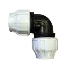 90 mm MDPE Elbow Connector, 90 degrees