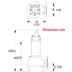 Hippo 65-150 Sewage Pump, Horizontal Discharge