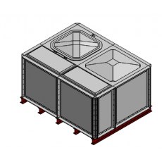 3000 Litre GRP Sectional Water Tank, 2x1.5x1 Internally Flanged Base (IFB)