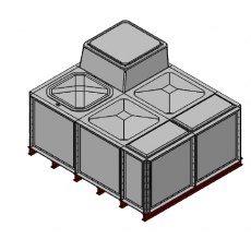 5000 Litre GRP Sectional Water Tank, Internally Flanged Base, AB Airgap (IFB)