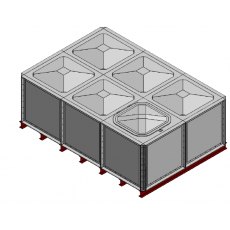 6000 Litre GRP Sectional Water Tank, 3x2x1 Internally Flanged Base (IFB)