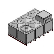 6000 Litre GRP Sectional Water Tank, Internally Flanged Base, AB Airgap (IFB)