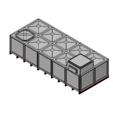 10000 Litre GRP Sectional Water Tank, Internally Flanged Base, AB Airgap (IFB)