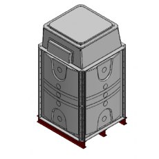 1500 Litre GRP Sectional Water Tank, Internally Flanged Base AB Airgap