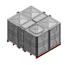 7500 Litre GRP Sectional Water Tank, Internally Flanged Base (IFB)