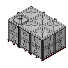 9000 Litre GRP Sectional Water Tank, Internally Flanged Base (IFB)