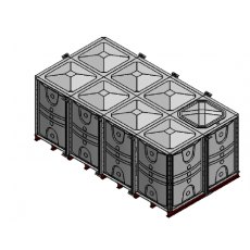 12000 Litre GRP Sectional Water Tank, Internally Flanged Base (IFB)