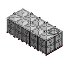 15000 Litre GRP Sectional Water Tank, Internally Flanged Base (IFB)