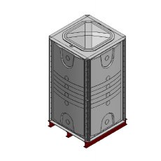 2000 Litre GRP Sectional Water Tank, 1x1x2 Internally Flanged Base (IFB)