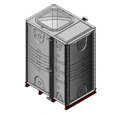 3000 Litre GRP Sectional Water Tank, 1.5x1x2 Internally Flanged Base (IFB)