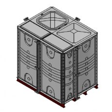 6000 Litre GRP Sectional Water Tank, 2x1.5x2 Internally Flanged Base (IFB)