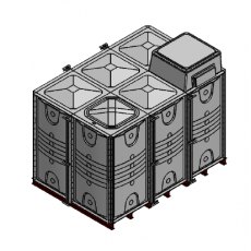 12000 Litre GRP Sectional Water Tank, 3x2x2 Internally Flanged Base, AB Airgap (IFB)