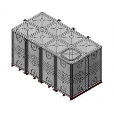 16000 Litre GRP Sectional Water Tank, Internally Flanged Base (IFB)