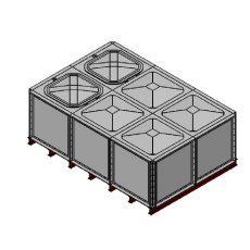 6000 Litre GRP Sectional Water Tank, Internally Flanged Base (IFB) Divided