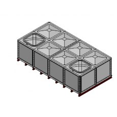 8000 Litre GRP Sectional Water Tank, Internally Flanged Base (IFB) Divided