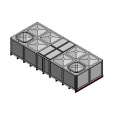 10000 Litre GRP Sectional Water Tank, Internally Flanged Base (IFB) Divided