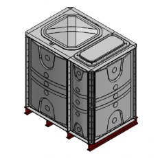 2250 Litre GRP Sectional Water Tank, Internally Flanged Base (IFB) Divided