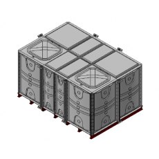 9000 Litre GRP Sectional Water Tank, Internally Flanged Base (IFB) Divided