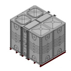 10000 Litre GRP Sectional Water Tank, Internally Flanged Base (IFB) Divided