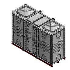 6000 Litre GRP Sectional Water Tank, Internally Flanged Base (IFB) Divided