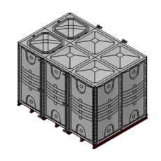 12000 Litre GRP Sectional Water Tank, Internally Flanged Base (IFB) Divided