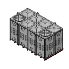 16000 Litre GRP Sectional Water Tank, Internally Flanged Base (IFB) Divided