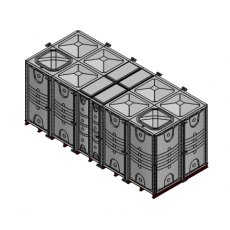 20000 Litre GRP Sectional Water Tank, Internally Flanged Base (IFB) Divided