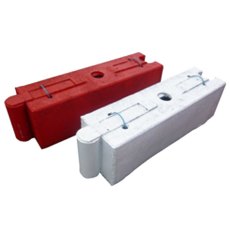 Pack (2) Oak Log Self Weighted Barriers, one red and one white barrier