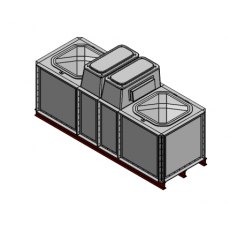 3000 Litre GRP 3x1x1 Sectional Water Tank, Internally Flanged Base, Divided, AB Airgap