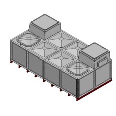 8000 Litre GRP Sectional Water Tank, Internally Flanged Base, Divided, AB Airgap