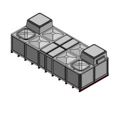 10000 Litre GRP Sectional Water Tank, Internally Flanged Base, Divided, AB Airgap