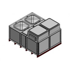 5000 Litre GRP Sectional Water Tank, Internally Flanged Base, Divided, AB Airgap