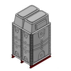 1500 Litre GRP Sectional 1x1x1.5 Water Tank, Internally Flanged Base, Divided, AB Airgap