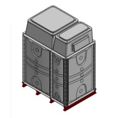 2250 Litre GRP Sectional Water Tank, Internally Flanged Base, Divided, AB Airgap