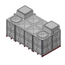 12000 Litre GRP Sectional Water Tank, Internally Flanged Base, Divided, AB Airgap