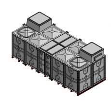 15000 Litre GRP Sectional Water Tank, Internally Flanged Base, Divided, AB Airgap