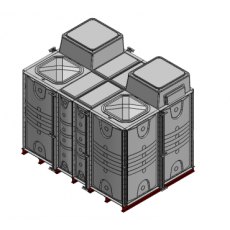 12000 Litre GRP Sectional 3x2x2 Water Tank, Internally Flanged Base, Divided, AB Airgap