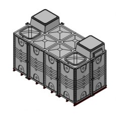 16000 Litre GRP Sectional 4x2x2 Water Tank, Internally Flanged Base, Divided, AB Airgap