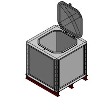 1000 Litre GRP Sectional Water Tank, Internally Flanged Base (IFB)