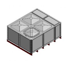 5000 Litre GRP Sectional Water Tank, Internally Flanged Base (IFB)