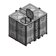 10000 Litre GRP Sectional Water Tank, 2.5x2x2 Internally Flanged Base (IFB)